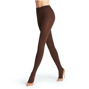Falke Pure Matt 100 Denier Brown Opaque Tights NWT Size Large